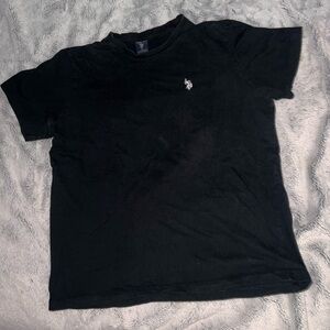 Vintage U.S. Polo Assn. Black Short Sleeve Crew Neck Tee with Embroidered Logo